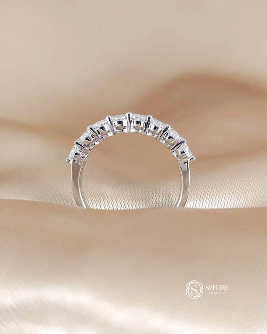 Oval Cut Diamond Half Eternity Ring