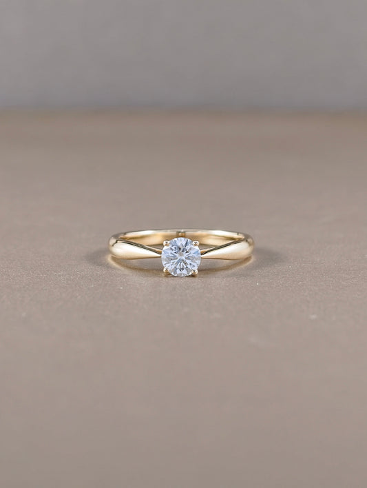IGI Certified 0.50ct Round Lab Grown Diamond 4 Prong Cathedral Engagement Ring Bangkok