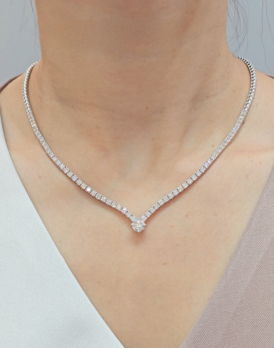 Pear Drop Lab Grown Diamond Tennis Necklace