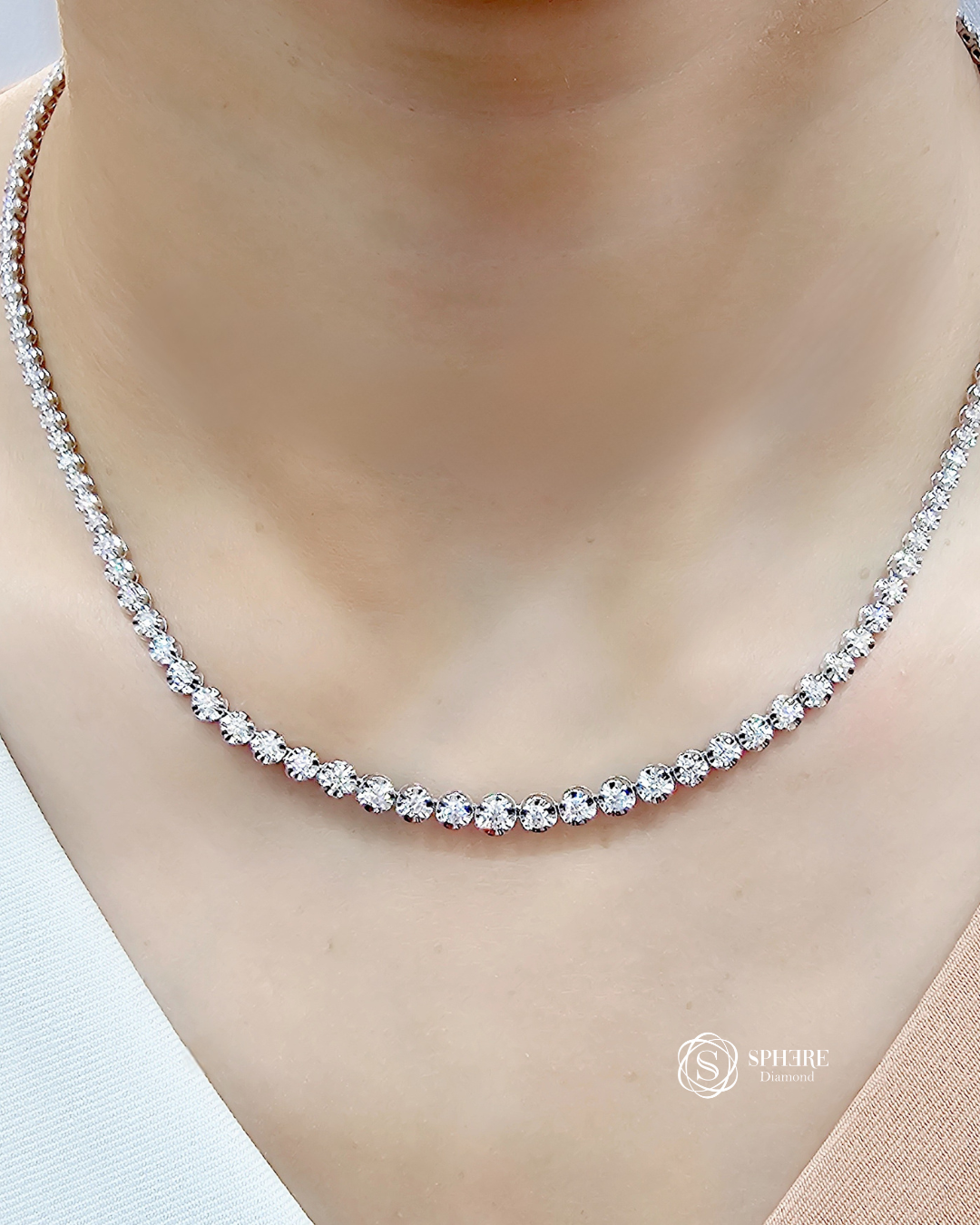 Riviera Necklace With Graduated Size Diamonds