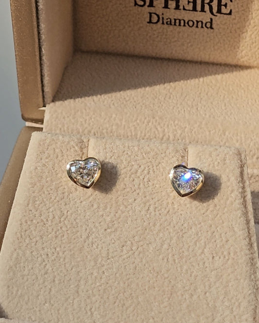 Heart Cut Bezel Love Earring