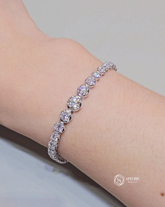 Center Graduated Diamond Line Bracelet