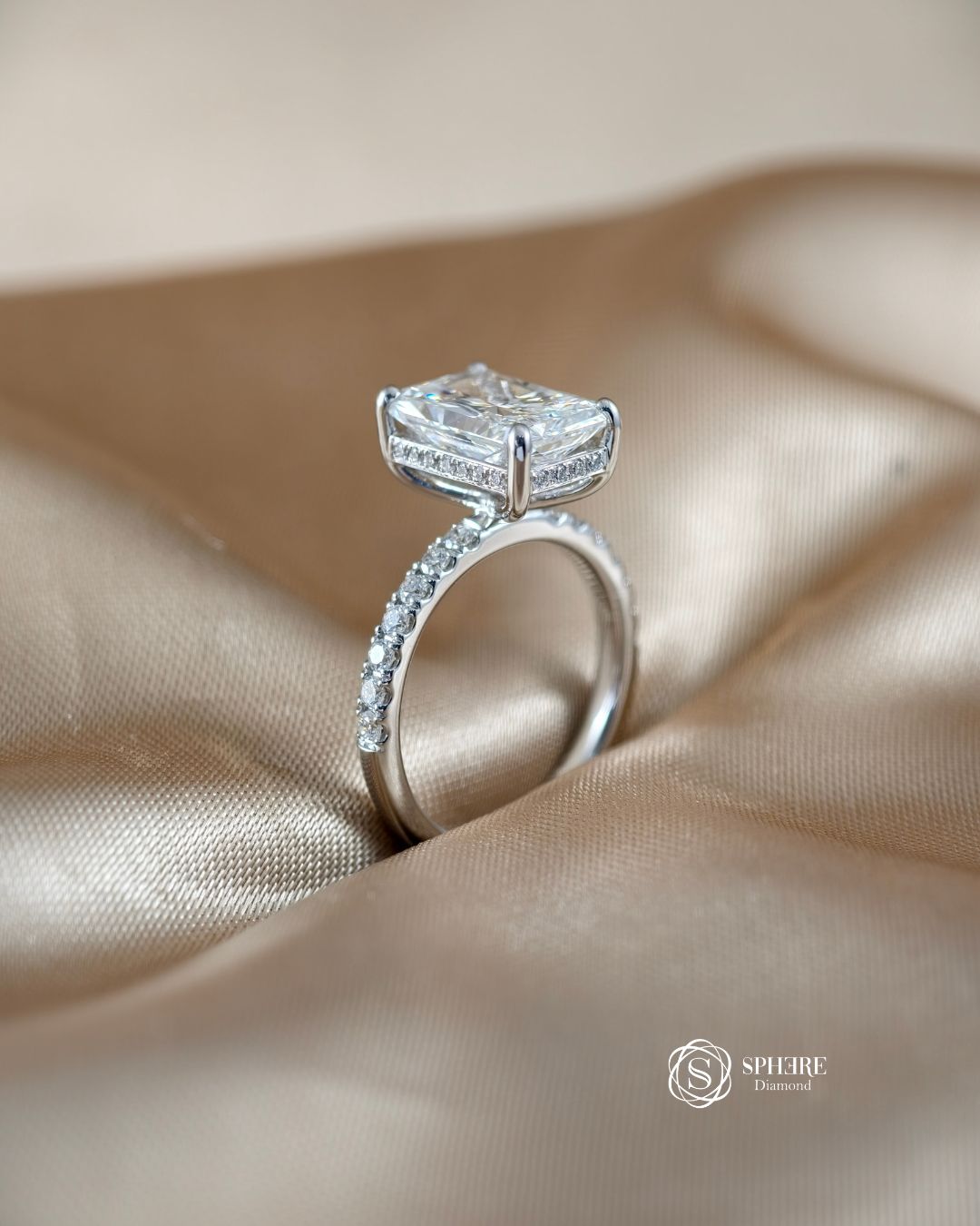 Radiant Cut Diamond Signature Eiffel Love Ring