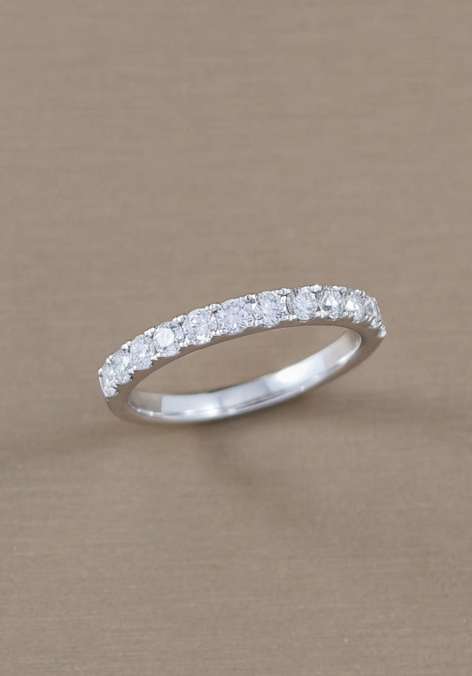 Round Cut Diamond Half Eternity Ring