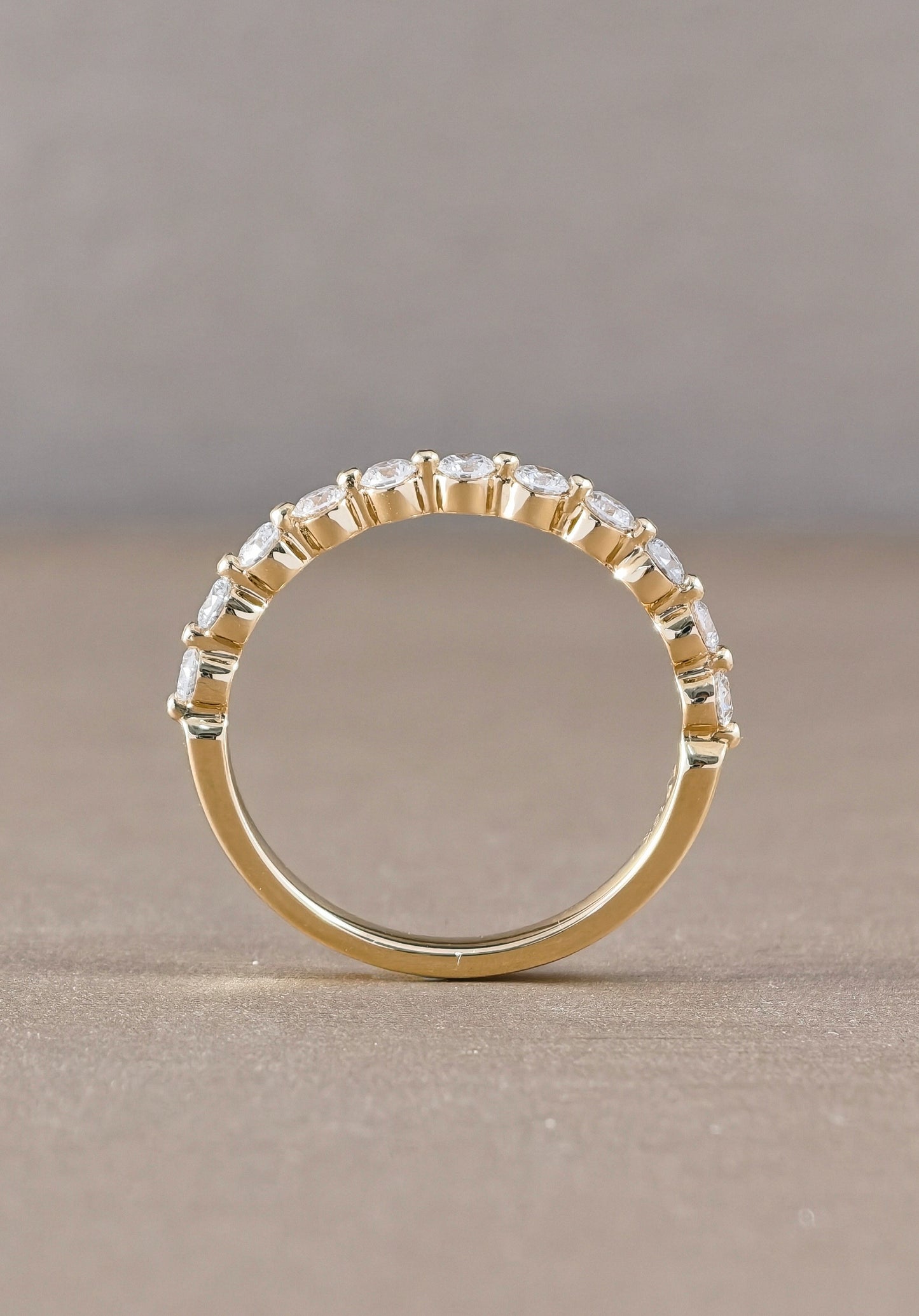 Round Cut Diamond Half Eternity Ring