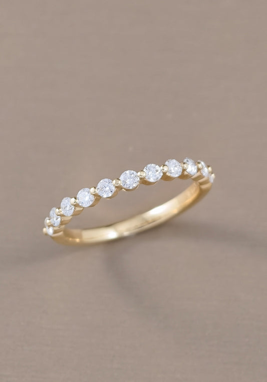Round Cut Diamond Half Eternity Ring
