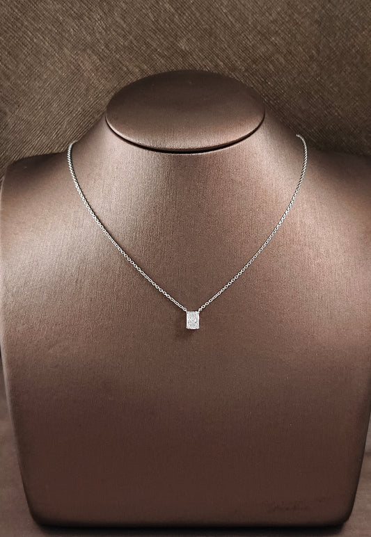 Floating Radiant cut Diamond Pendant Necklace
