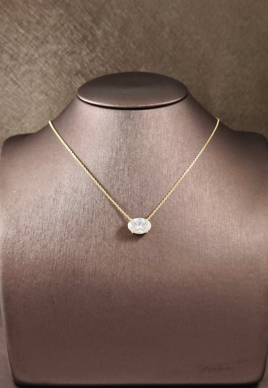 Oval Cut Lab Grown Diamond Solitaire Pendant