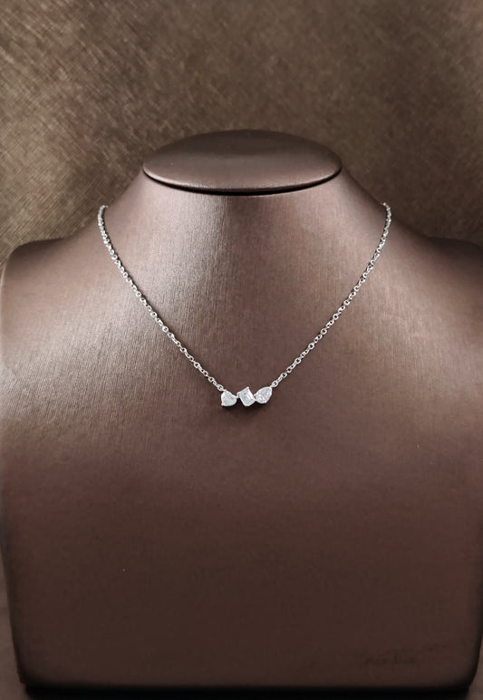 Trinity Heart, Emerald & Pear Cut Lab Grown Diamond Pendant