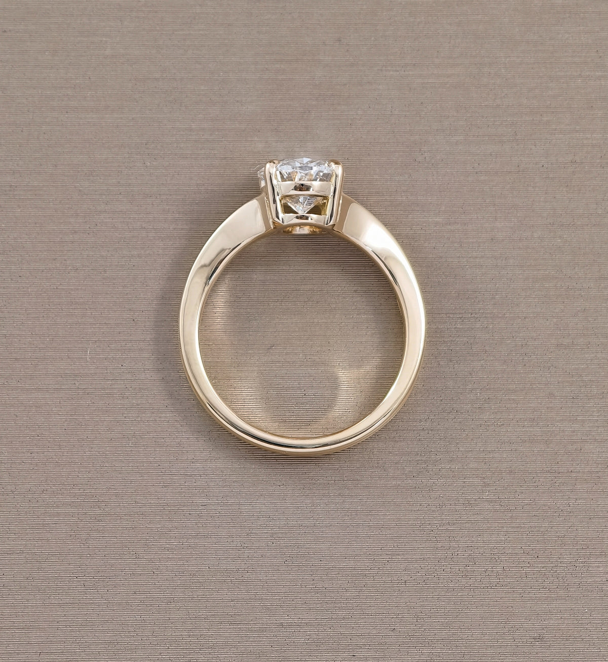 Oval double V setting Lab Grown Diamond Engagement Ring | IGI Certified