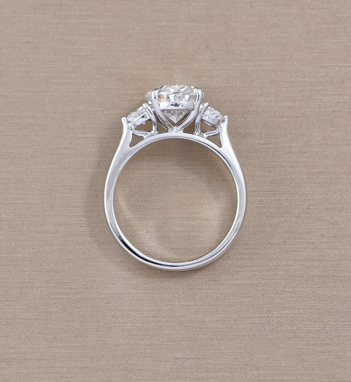 Oval Pair with Halfmoon Lab Grown Diamond Engagement Ring | IGI Certified