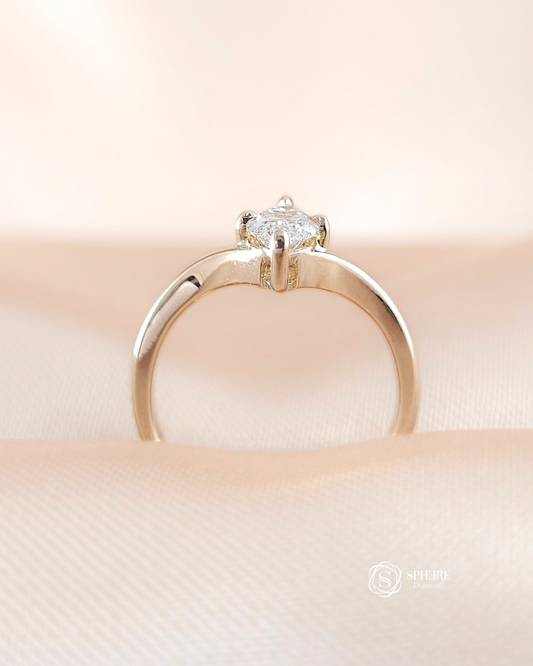 Marquise Cut Diamond Curve Ring
