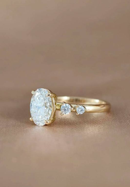 Oval Laura Lab grown diamond Engagement Ring in Gold