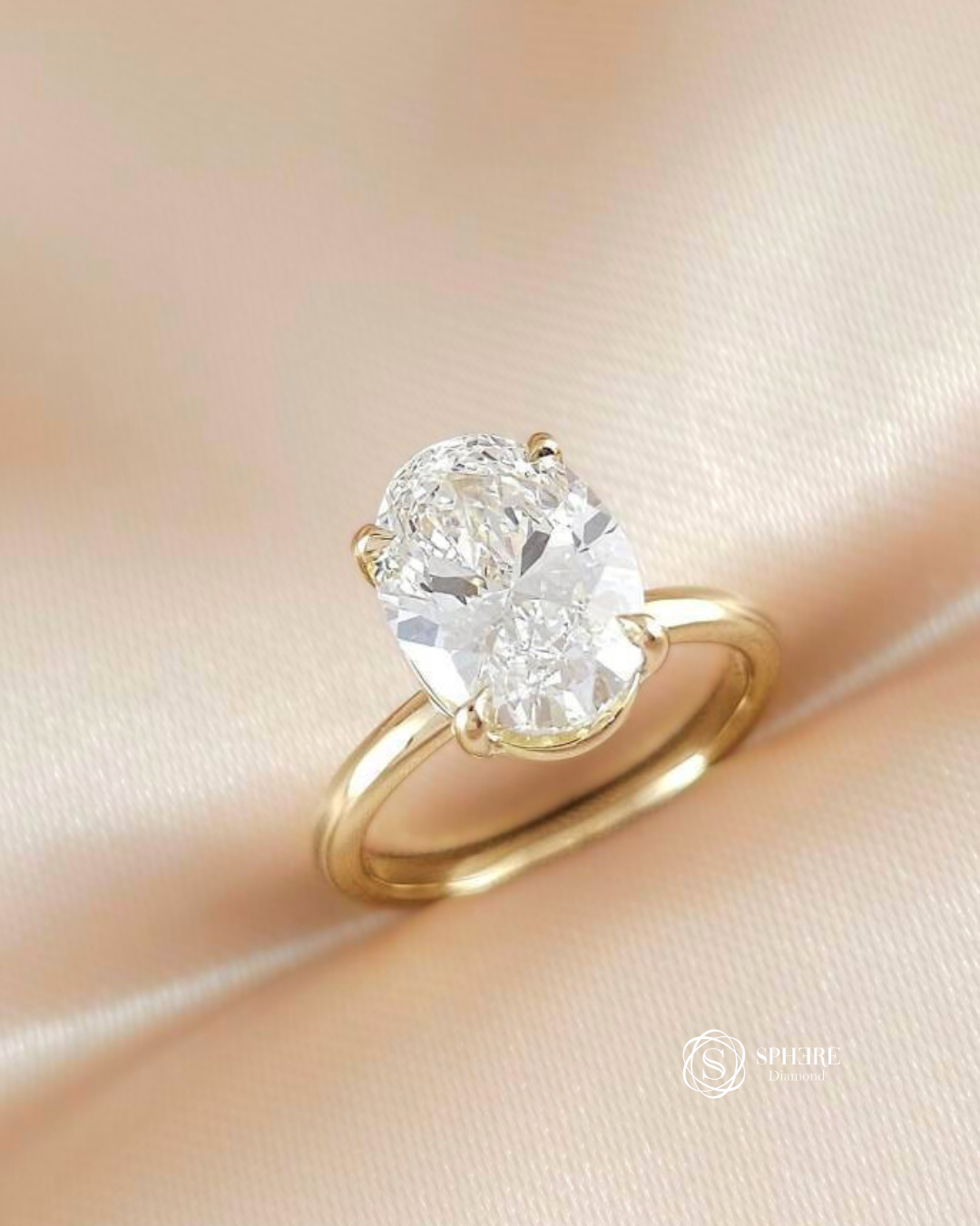Oval Cut Diamond In Yellow Gold Setting