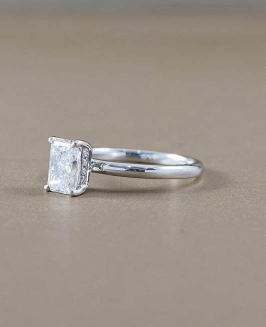Radiant Cut Classic Solitaire Lab Grown Diamond Engagement Ring in White Gold by Sphere Diamond Bangkok Thailand