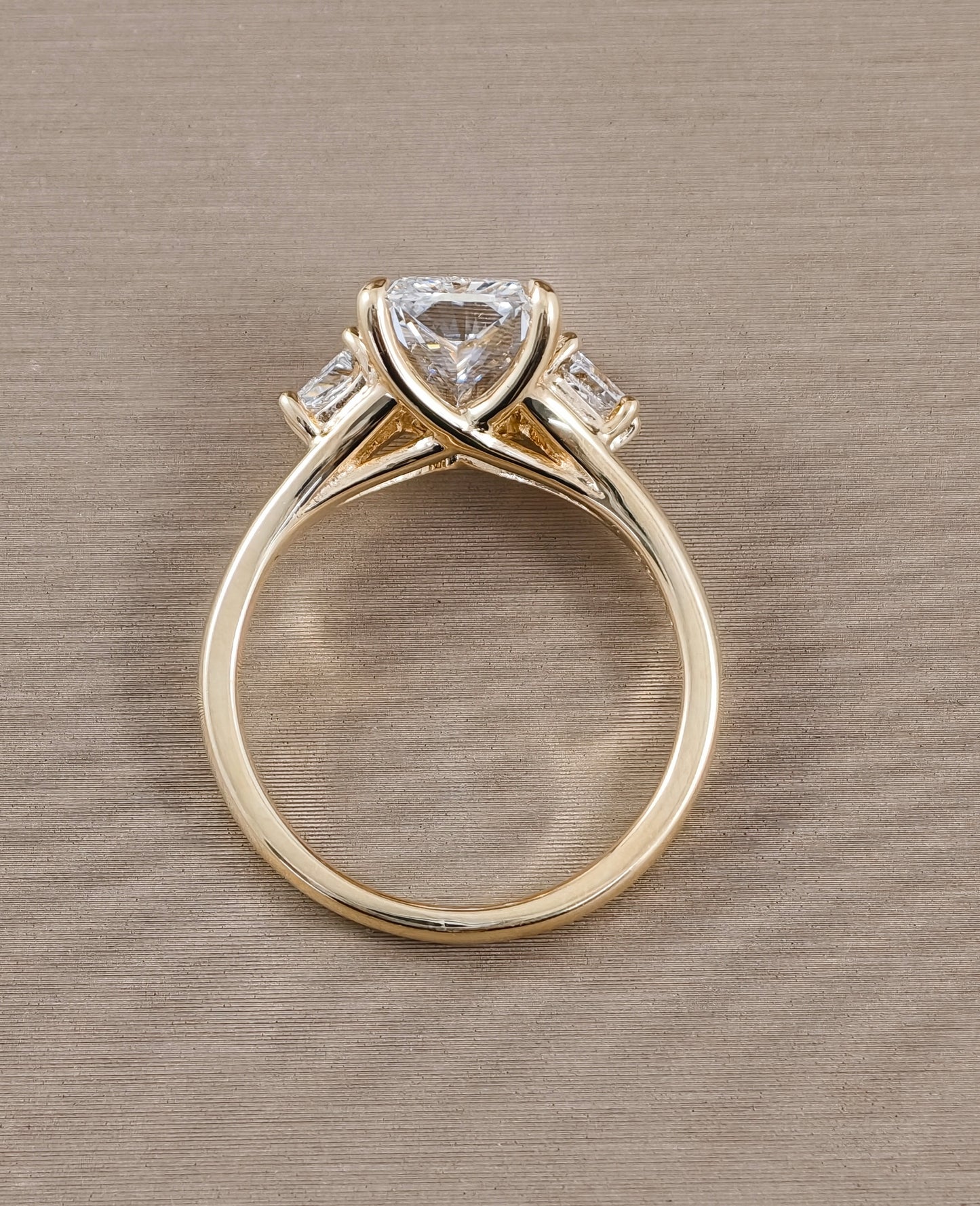 Radiant Cut Classic Solitaire Lab Grown Diamond Engagement Ring in Yellow Gold by Sphere Diamond Bangkok Thailand