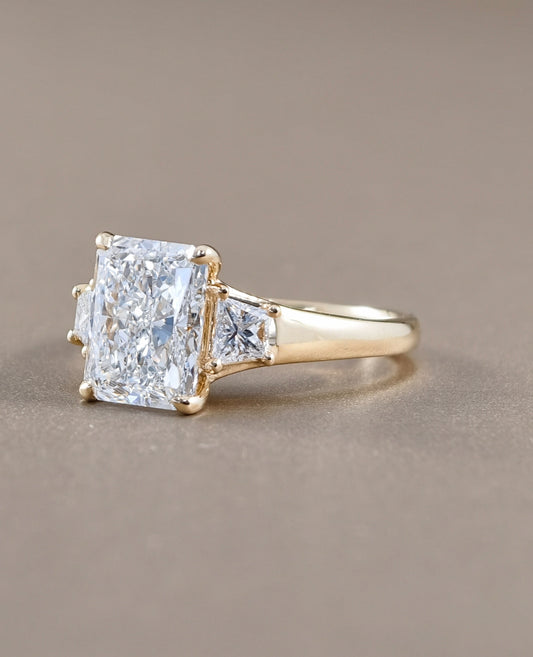 Radiant Cut Classic Solitaire Lab Grown Diamond Engagement Ring in Yellow Gold by Sphere Diamond Bangkok Thailand