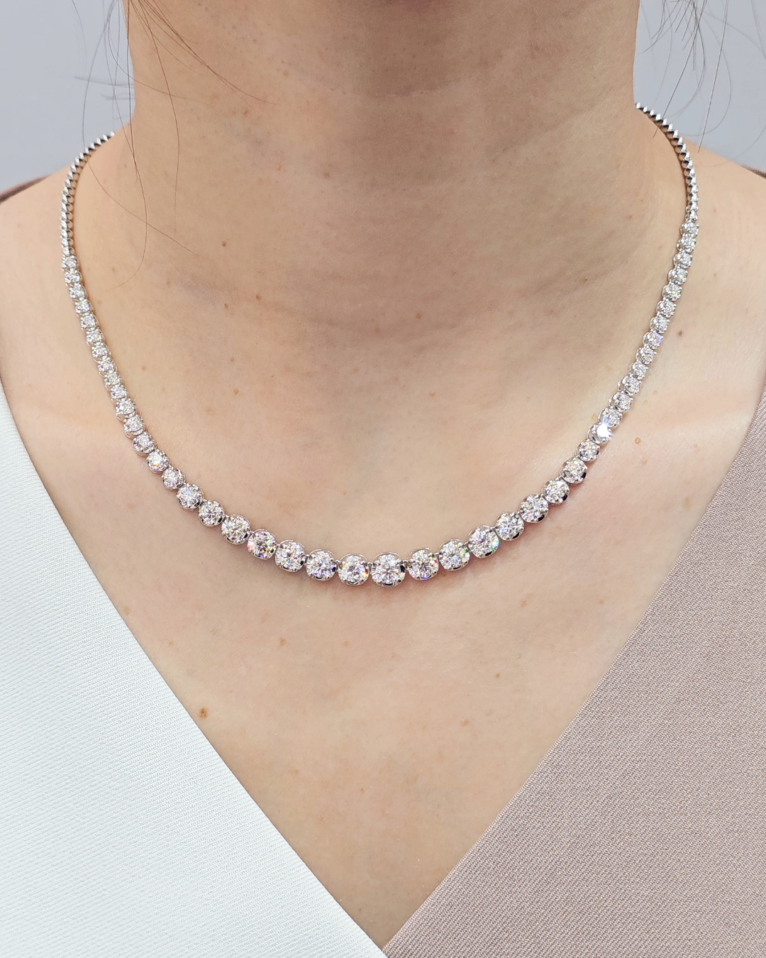 Rivera all Diamond Necklace With Detachable 2 Carat Pear Shape Pendant