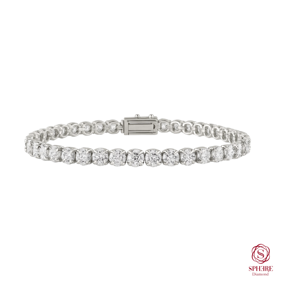 Classic Crown Setting Full Diamond Tennis Bracelet