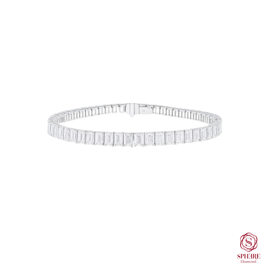 Emerald Cut Diamond Tennis Bracelet