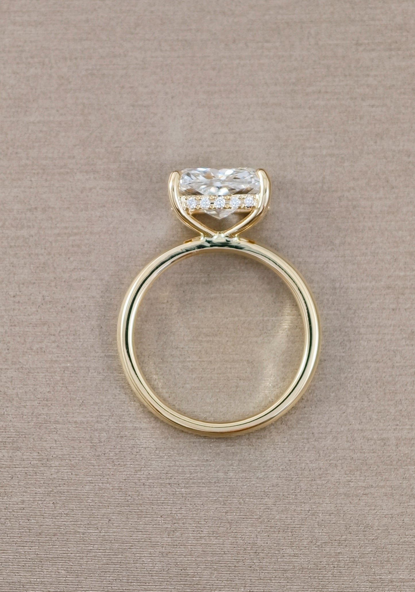 Gallery view of Aria East-West Cushion Lab Grown Diamond Engagement Ring with IGI Certified Lab Grown Diamond