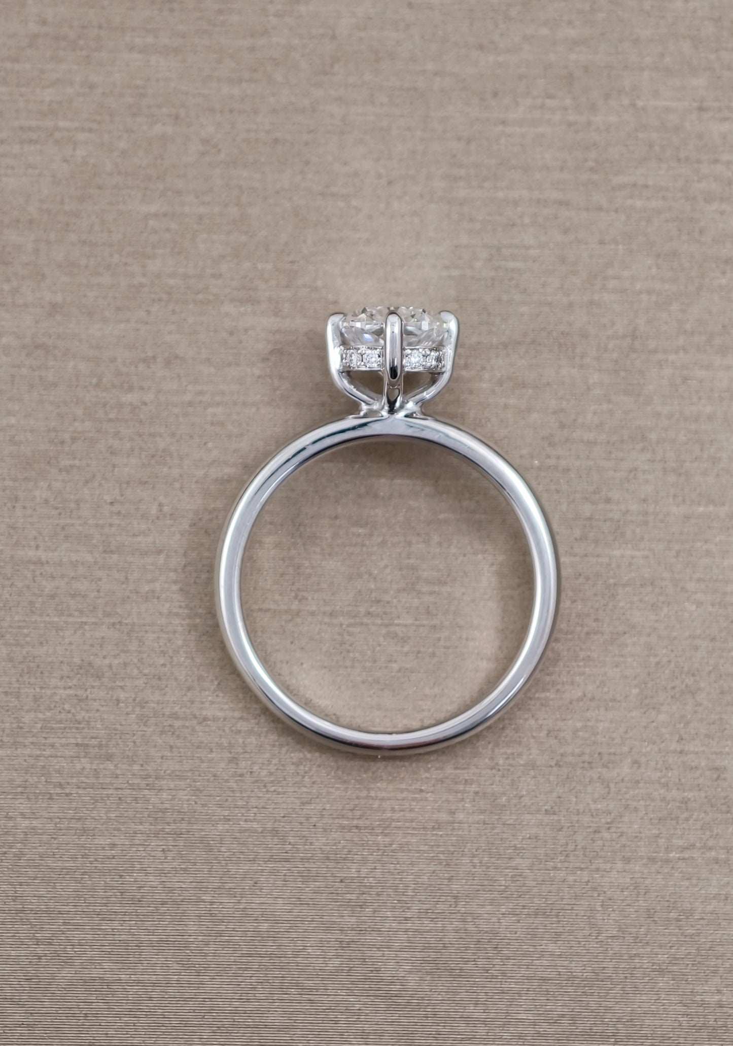 Gallery view of Celeste cushion cut lab grown diamond solitaire engagement ring handcrafted by Sphere Diamond Bangkok