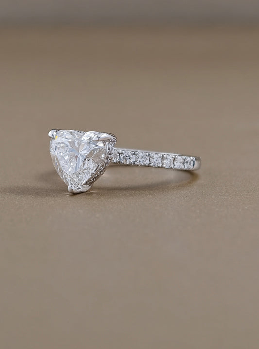 Cœur d'Étoile Heart Shape Pavé Lab Grown Diamond Engagement Ring | Custom Made Lab Grown Diamond Ring | Sphere Diamond Bangkok Thailand