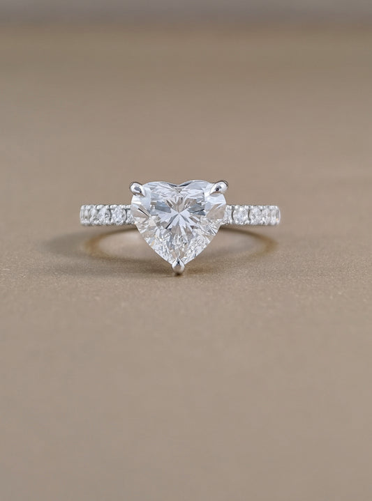 Cœur d'Étoile Heart Shape Pavé Lab Grown Diamond Engagement Ring | Custom Made Lab Grown Diamond Ring | Sphere Diamond Bangkok Thailand