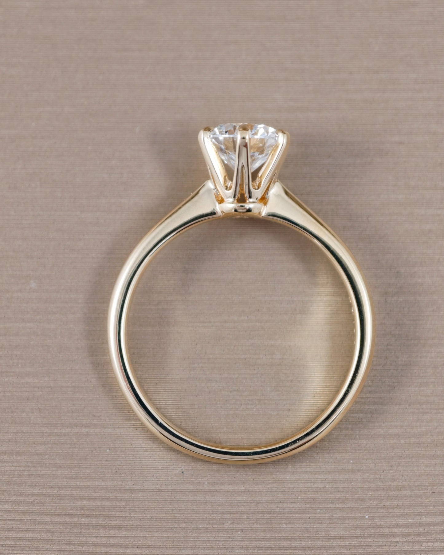 Six prong solitaire Round diamond lab grown engagement ring