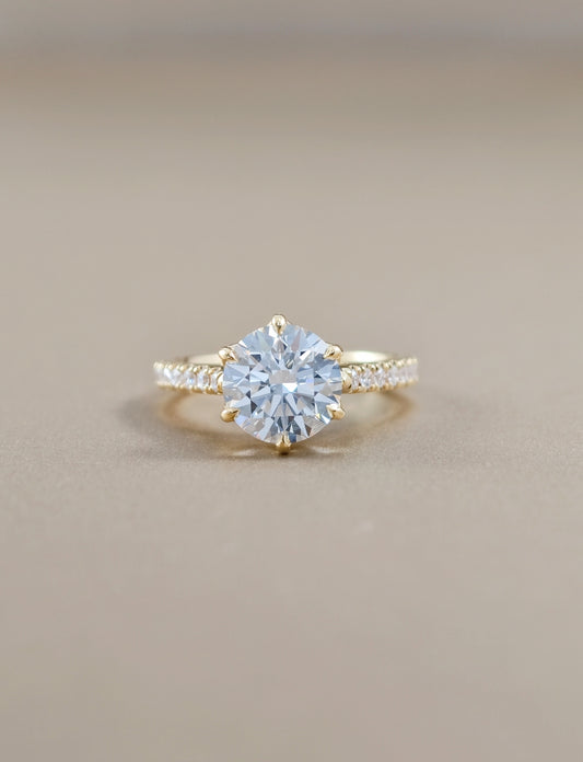 Élysian Tulip Lab Grown Diamond Engagement Ring Round Solitaire IGI Certified by Sphere Diamond Bangkok