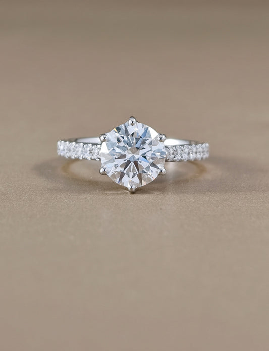 Aurelia Fleur Tulip Pavé Round Lab Grown Diamond Engagement Ring IGI Certified by Sphere Diamond Bangkok