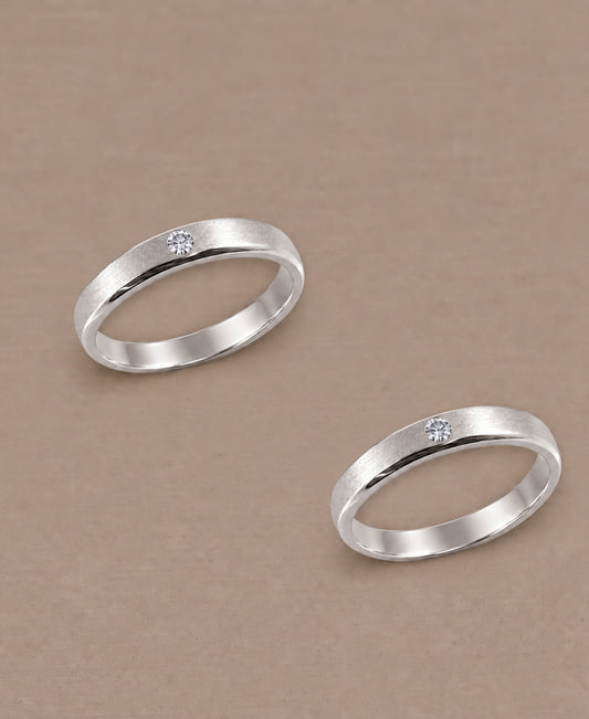 Round Matte White Gold 1 Diamond women's Lab Grown Diamond wedding ring by Sphere Diamond Bangkok
