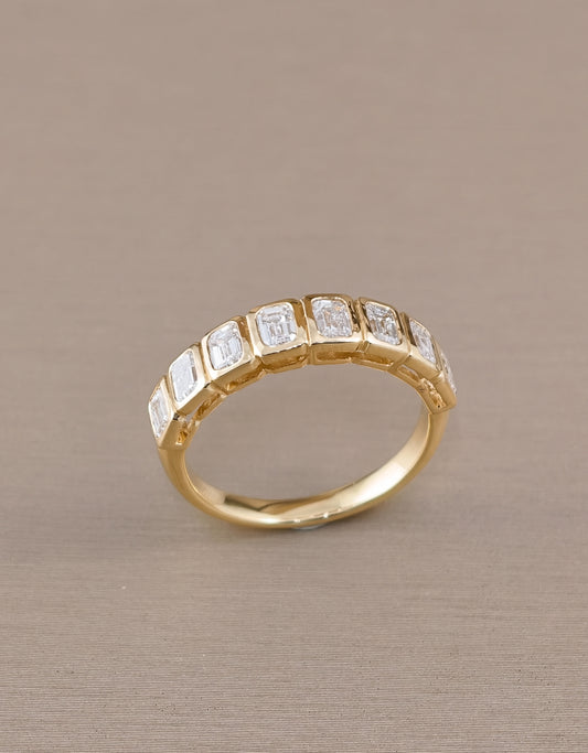 Love Emerald Lab Grown Diamond Half Eternity Bezel Ring