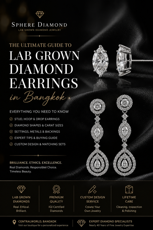 The Ultimate Guide to Lab Grown Diamond Earrings in Bangkok (2026) How to Choose the Perfect Stud, Hoop & Drop Diamond Earrings