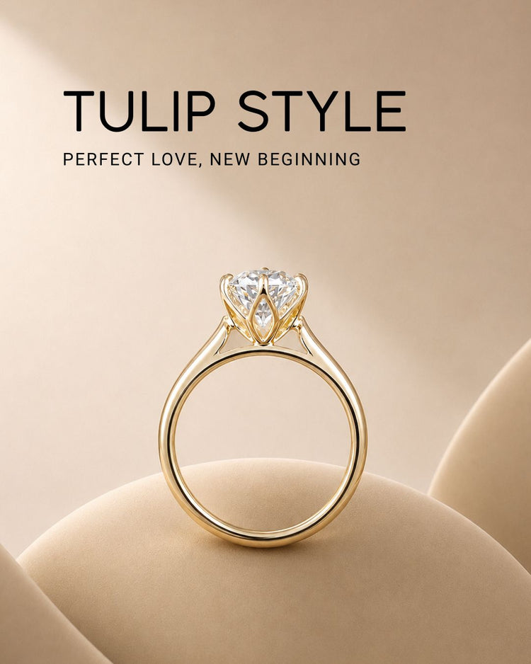 Tulip Collection petal setting lab grown diamond rings by Sphere Diamond Bangkok