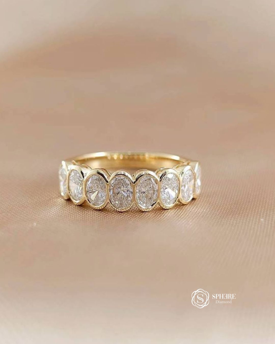 Oval Cut Diamond Half Eternity Ring