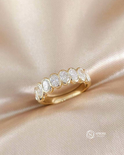 Oval Cut Diamond Half Eternity Ring – Sphere Diamond
