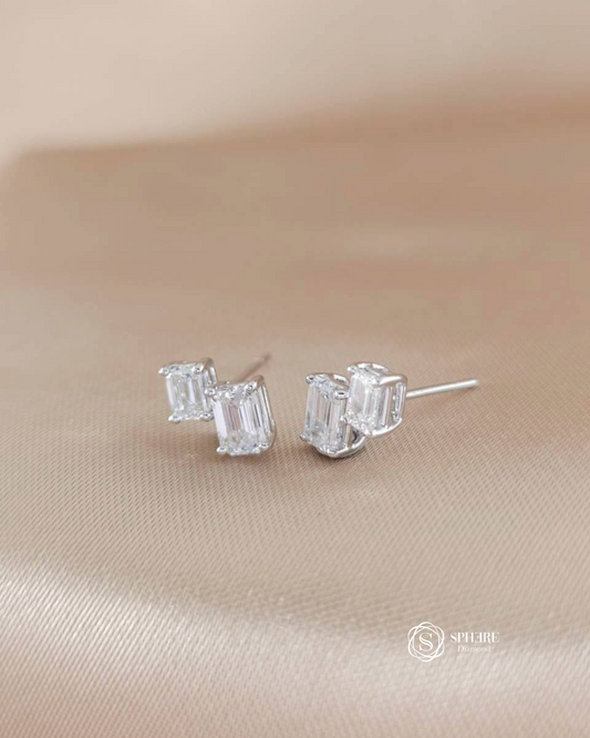 Toi Et Moi Earring - Emerald & Emerald