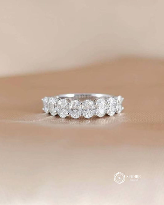 Oval Cut Diamond Half Eternity Ring