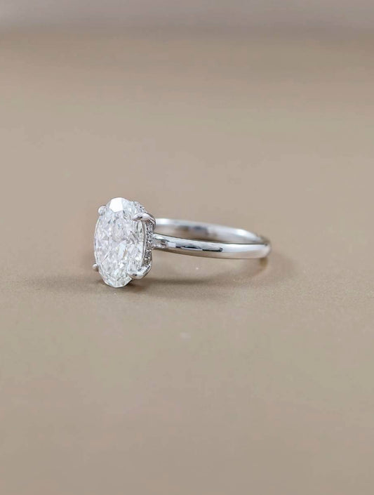 Signature Eiffel Classic Oval Lab Grown Diamond Engagement Ring | IGI Certified