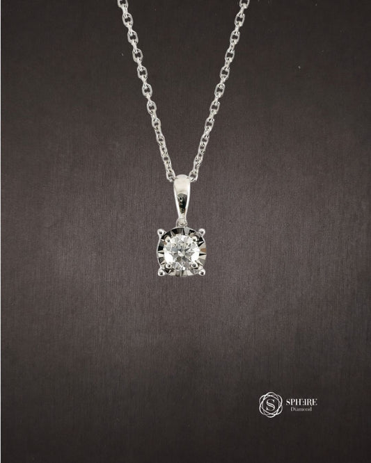 Round Cut Lab Grown Diamond Pendant Necklace by Sphere Diamond Bangkok Thailand