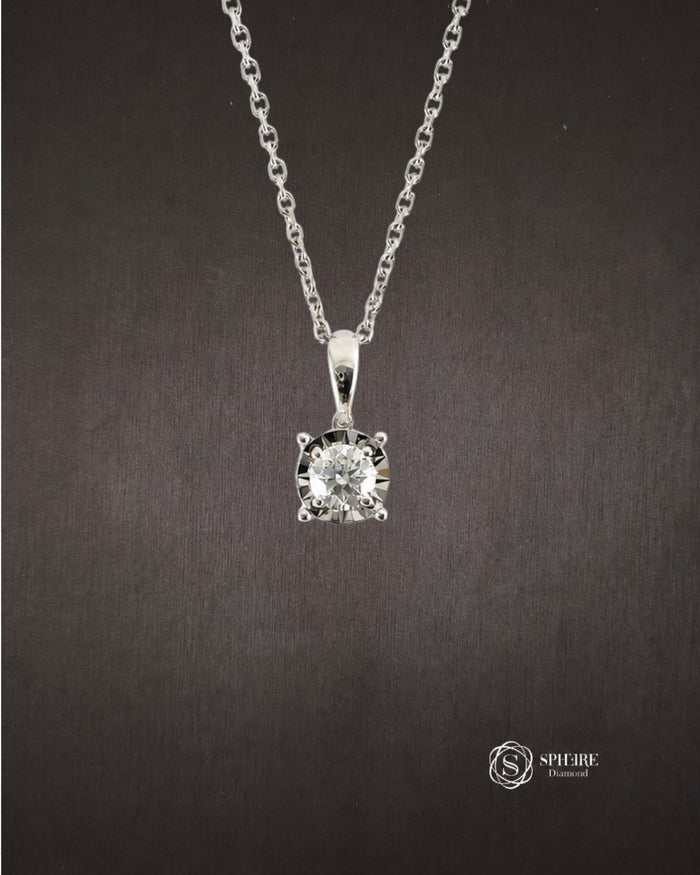 Round Cut Lab Grown Diamond Pendant Necklace by Sphere Diamond Bangkok Thailand