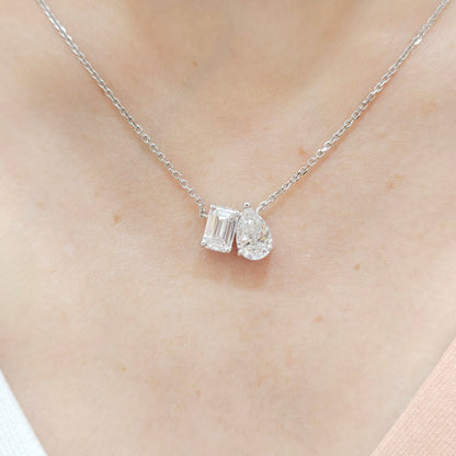 Toi et Moi Diamond Necklace – Embrace of Two Souls