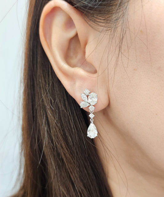Pear & Marquise Fancy Diamond Earrings 