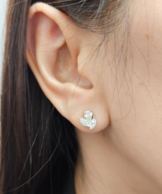 Marquise Fancy Lab Grown Diamond stud Earrings