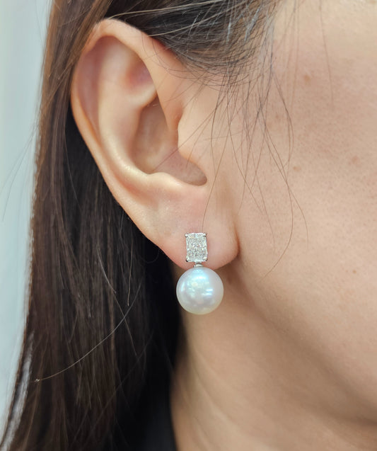 Pearl Lab Grown Diamond Earrings