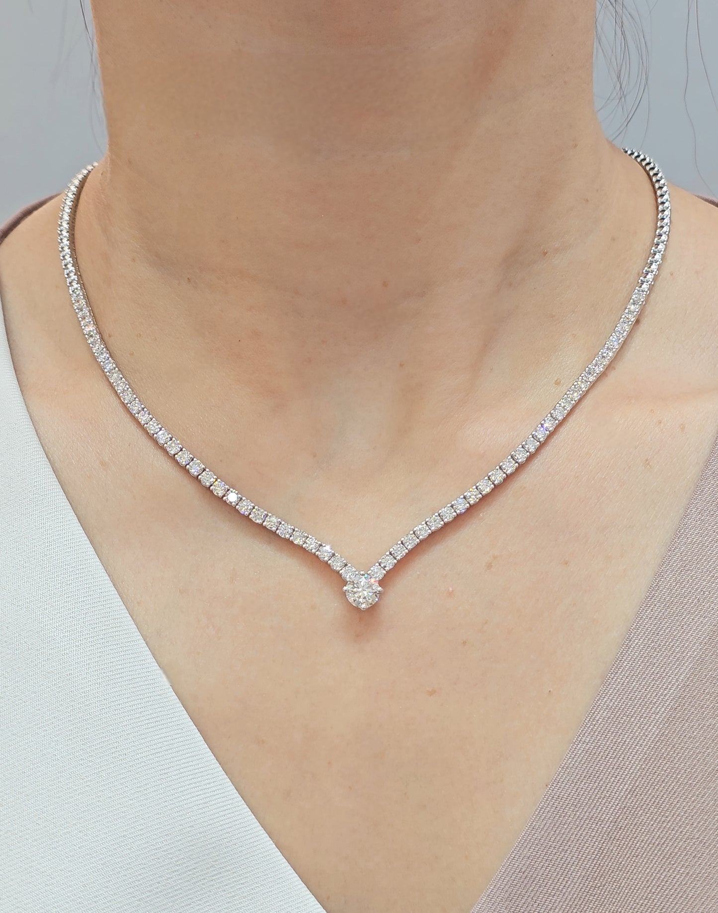 Celestia Pear Drop Lab Grown Diamond Tennis Necklace