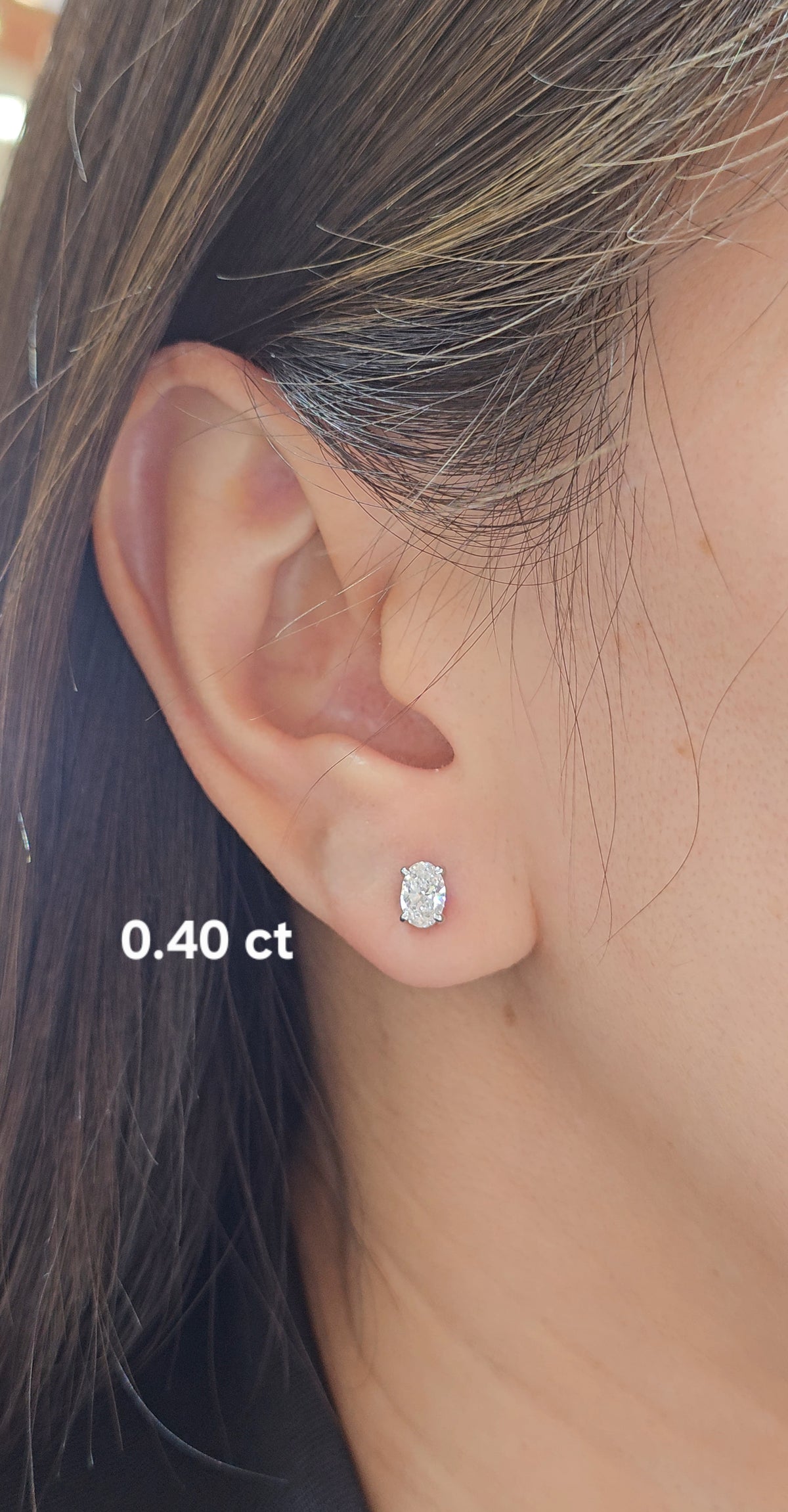 Oval Lab Grown Diamond Stud Earrings | IGI Certified