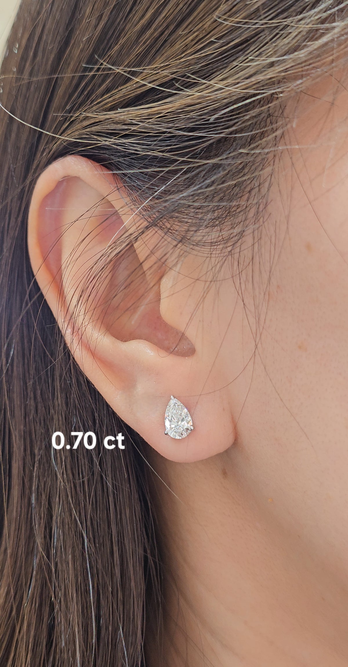 Elara Pear Lab Grown Diamond Stud Earrings | IGI Certified