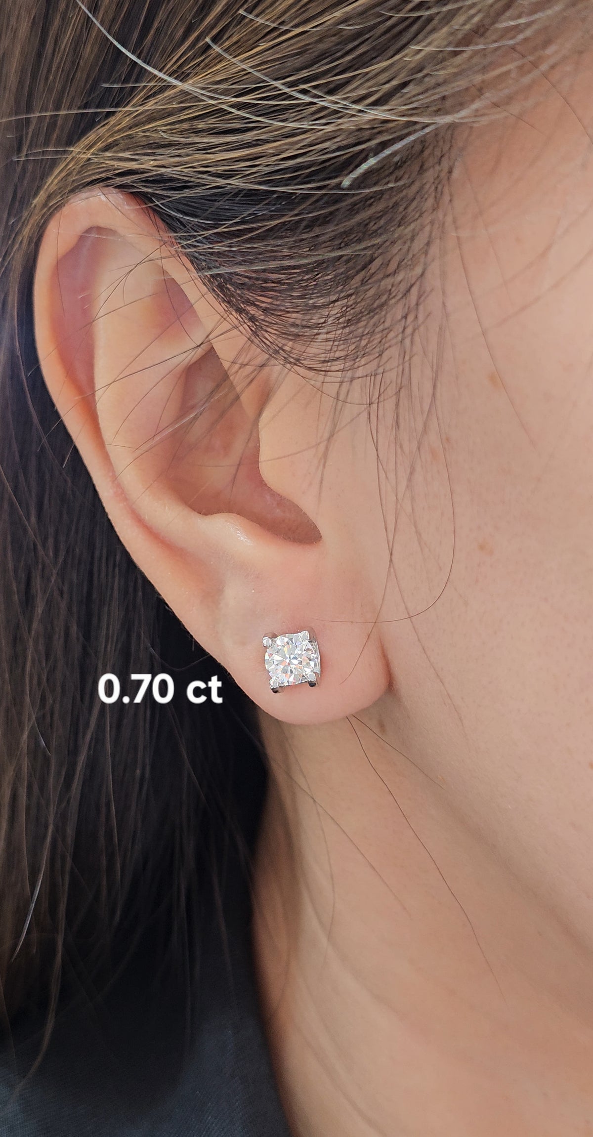 Celeste Round Lab Grown Diamond Stud Earrings | IGI Certified